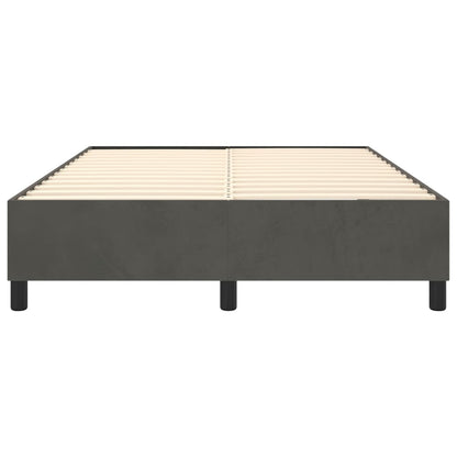 Box Spring Bed Frame Dark Grey Double Velvet (UK/IE/FI/NO only)