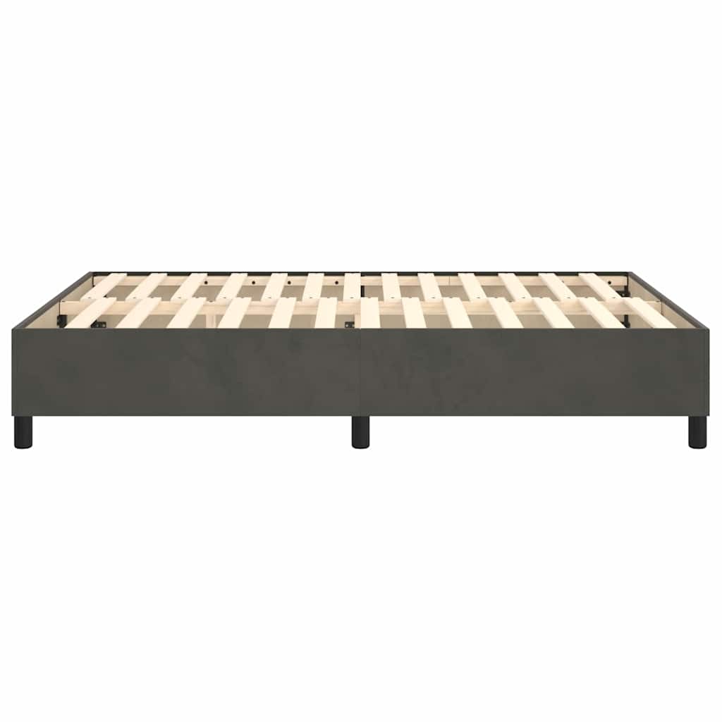 Box Spring Bed Frame Dark Grey Double Velvet