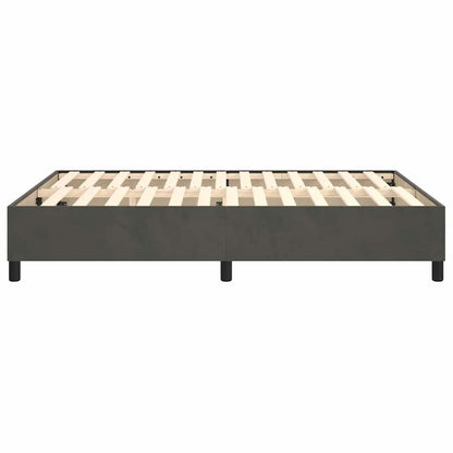 Box Spring Bed Frame Dark Grey Double Velvet