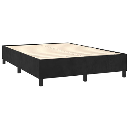 Box Spring Bed Frame Black Double Velvet (UK/IE/FI/NO only)