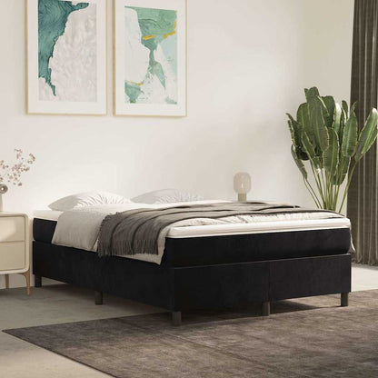Box Spring Bed Frame Black Double Velvet