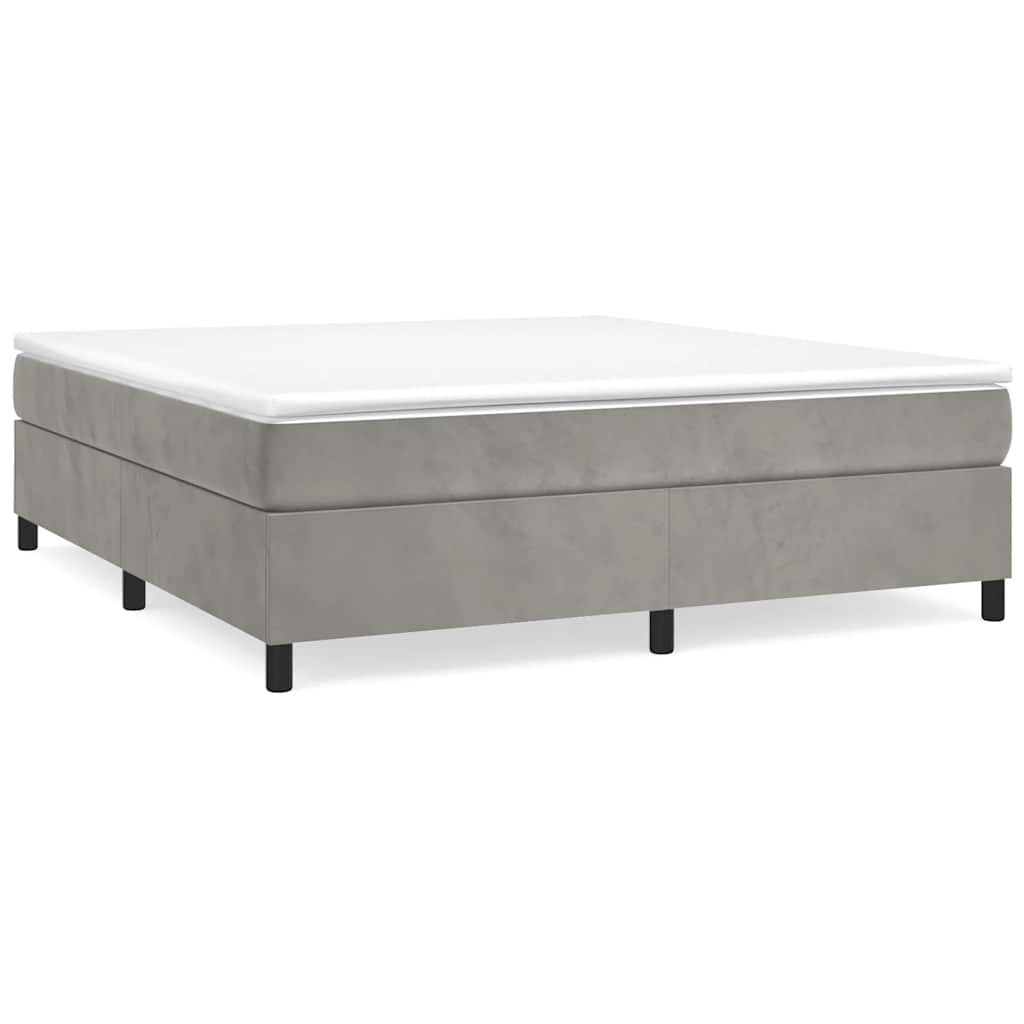 Box Spring Bed Frame Light Grey Super King Velvet (UK/IE/FI/NO only)