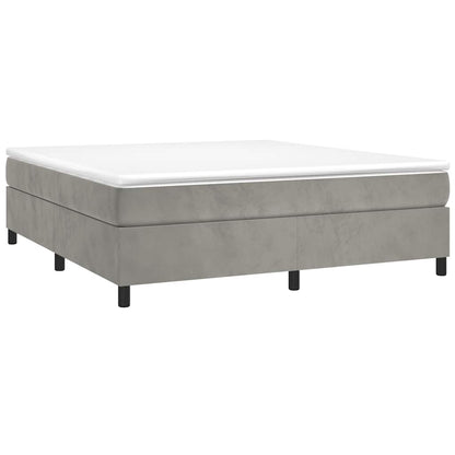 Box Spring Bed Frame Light Grey Super King Velvet (UK/IE/FI/NO only)