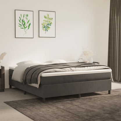 Box Spring Bed Frame Dark Grey Super King Velvet (UK/IE/FI/NO only)