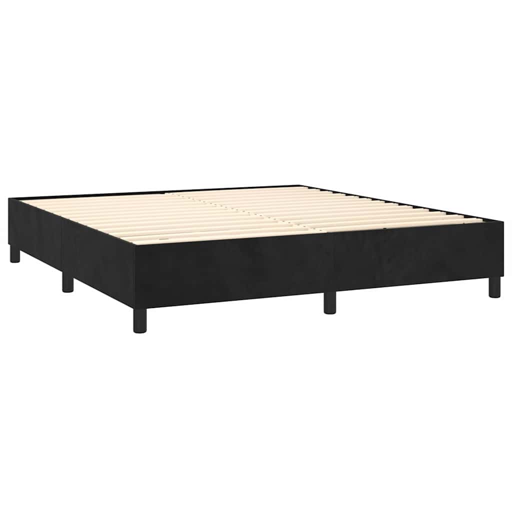 Box Spring Bed Frame Black Super King Velvet