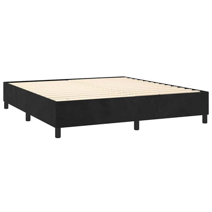 Box Spring Bed Frame Black Super King Velvet