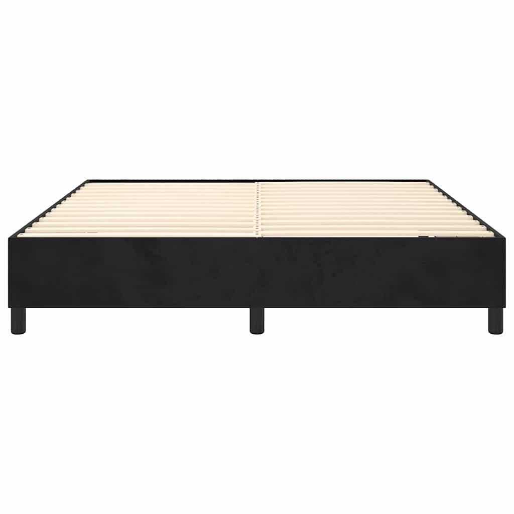 Box Spring Bed Frame Black Super King Velvet