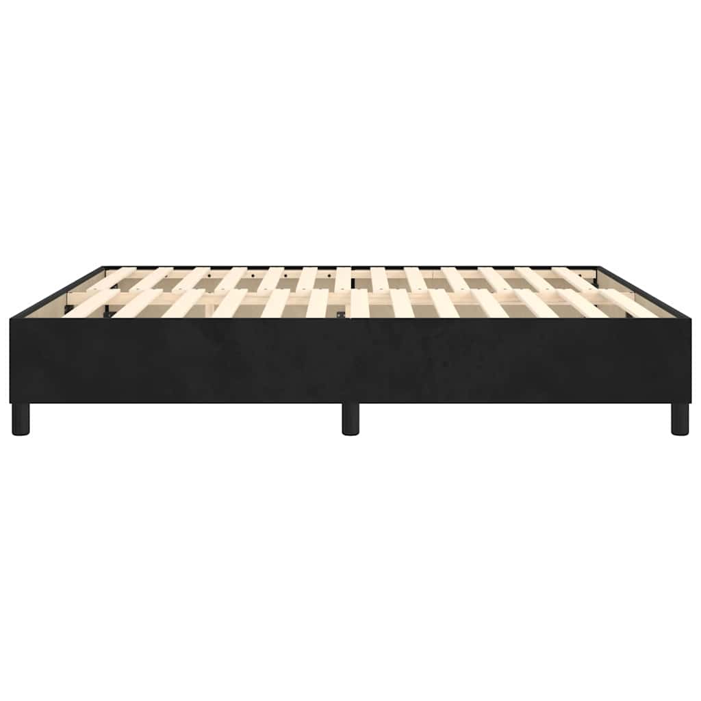 Box Spring Bed Frame Black Super King Velvet