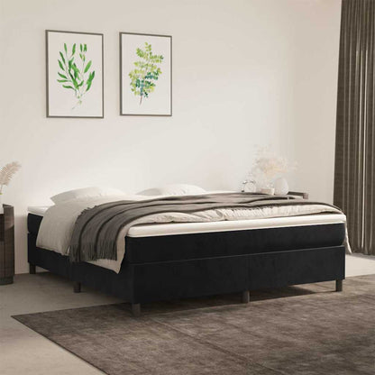 Box Spring Bed Frame Black Super King Velvet