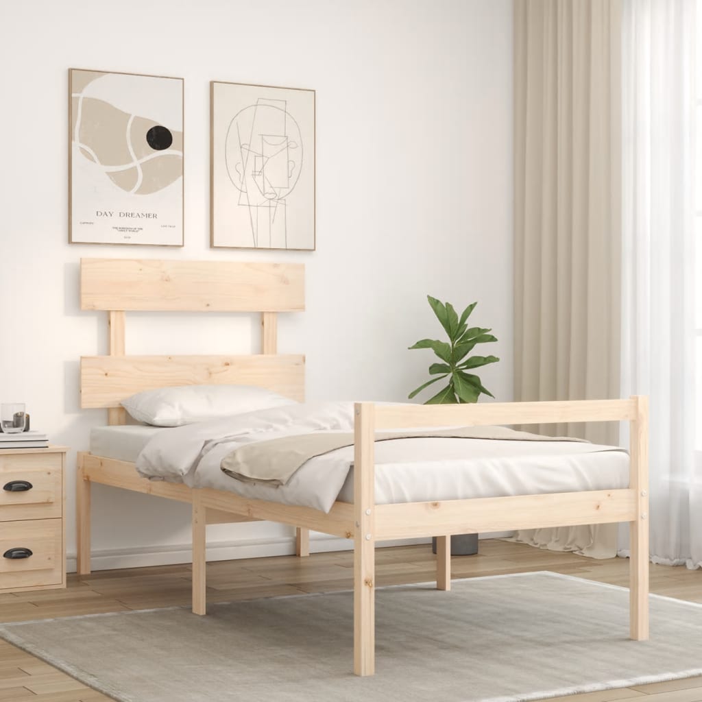 Senior Bed without Mattress Small Single Solid Wood