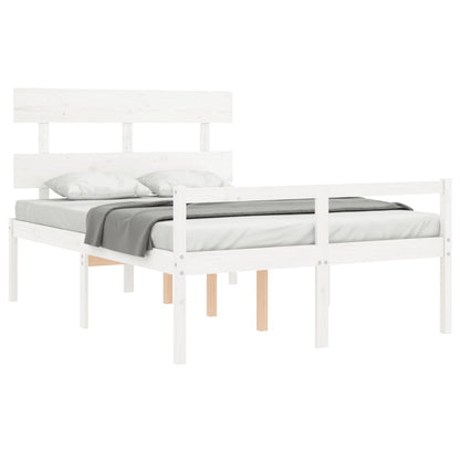 Senior Bed without Mattress White Small Double Solid Wood