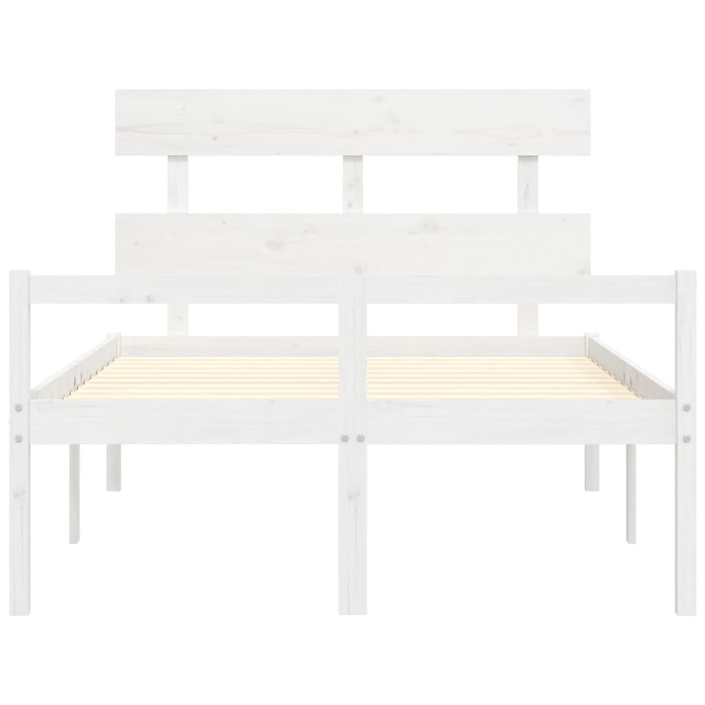 Senior Bed without Mattress White Small Double Solid Wood