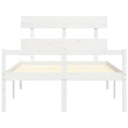 Senior Bed without Mattress White Small Double Solid Wood
