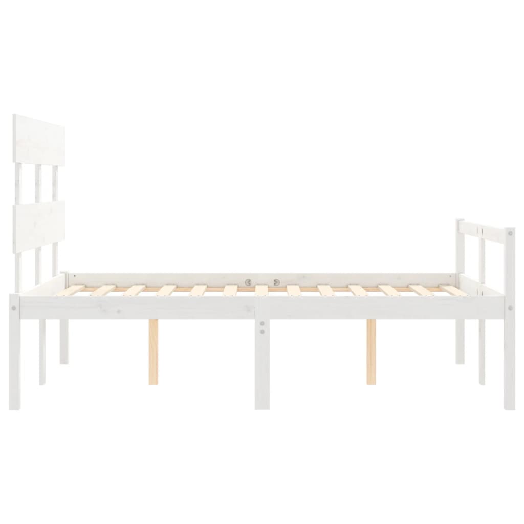 Senior Bed without Mattress White Small Double Solid Wood