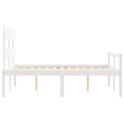 Senior Bed without Mattress White Small Double Solid Wood