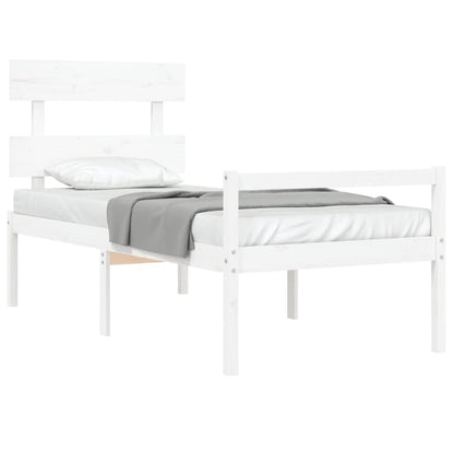 Senior Bed without Mattress White 90x200 cm Solid Wood
