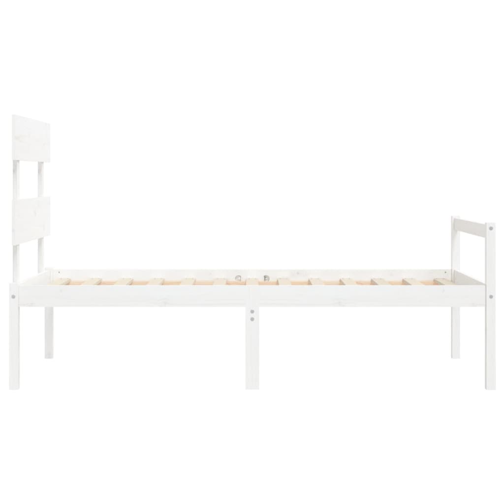 Senior Bed without Mattress White 90x200 cm Solid Wood