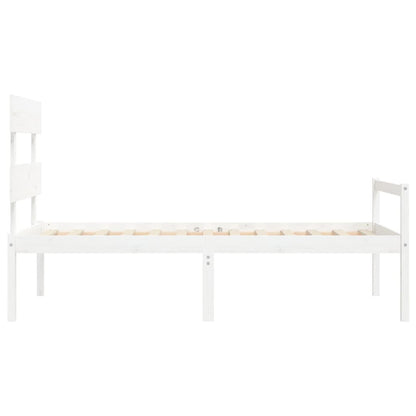 Senior Bed without Mattress White 90x200 cm Solid Wood