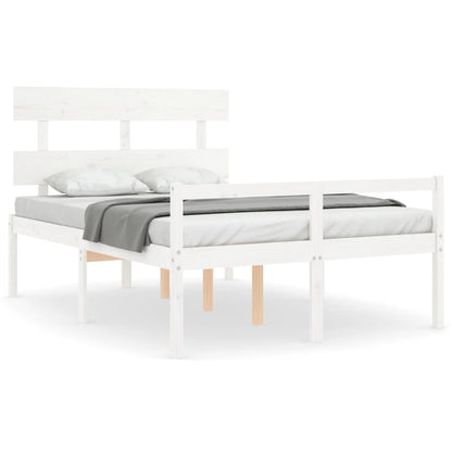 Senior Bed without Mattress White 120x200 cm Solid Wood
