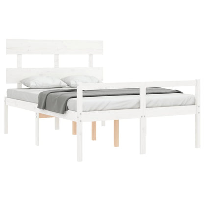 Senior Bed without Mattress White 120x200 cm Solid Wood