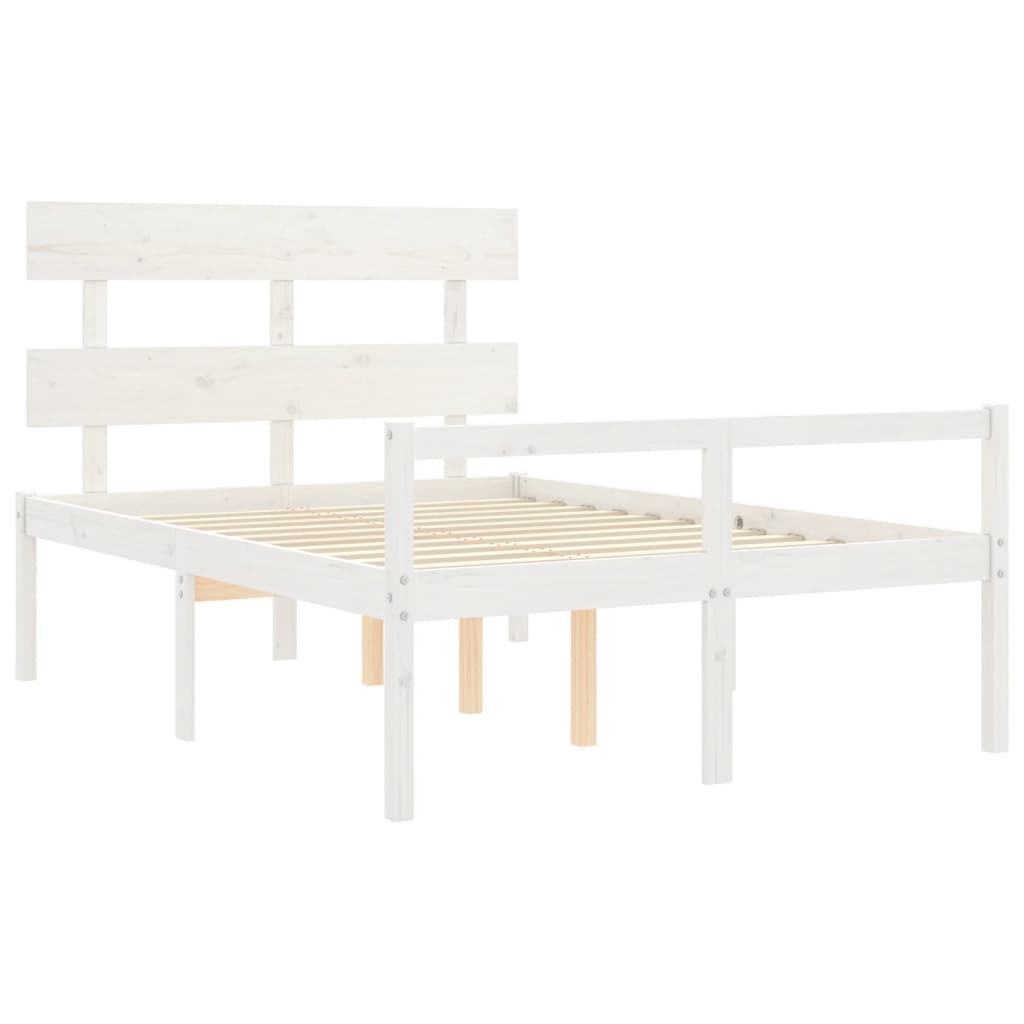 Senior Bed without Mattress White 120x200 cm Solid Wood