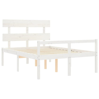 Senior Bed without Mattress White 120x200 cm Solid Wood
