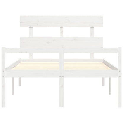Senior Bed without Mattress White 120x200 cm Solid Wood