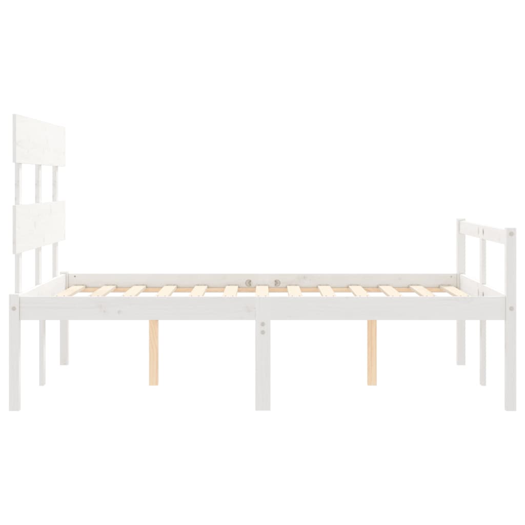 Senior Bed without Mattress White 120x200 cm Solid Wood