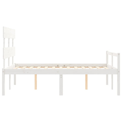 Senior Bed without Mattress White 120x200 cm Solid Wood