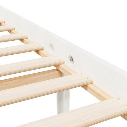 Senior Bed without Mattress White 120x200 cm Solid Wood