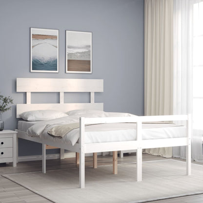 Senior Bed without Mattress White 120x200 cm Solid Wood