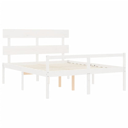 Senior Bed without Mattress White 160x200 cm Solid Wood