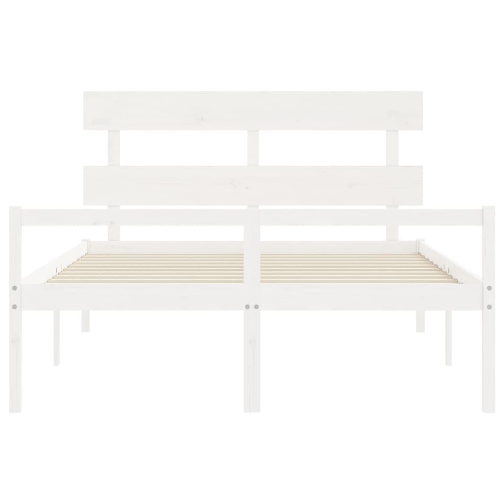 Senior Bed without Mattress White 160x200 cm Solid Wood