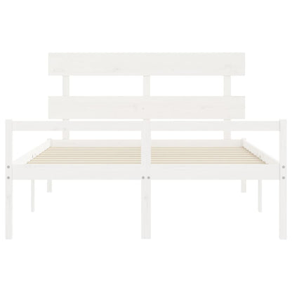 Senior Bed without Mattress White 160x200 cm Solid Wood
