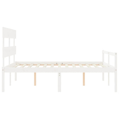 Senior Bed without Mattress White 160x200 cm Solid Wood