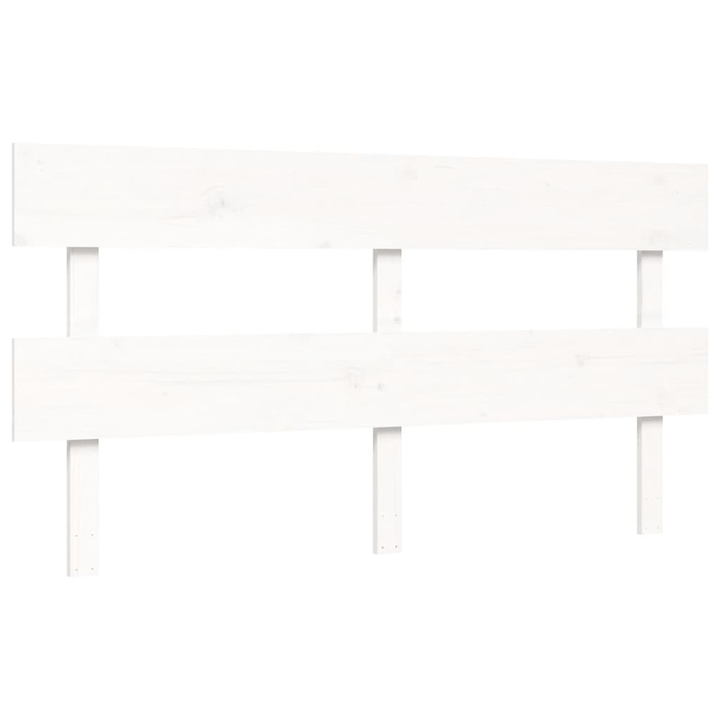Senior Bed without Mattress White 160x200 cm Solid Wood