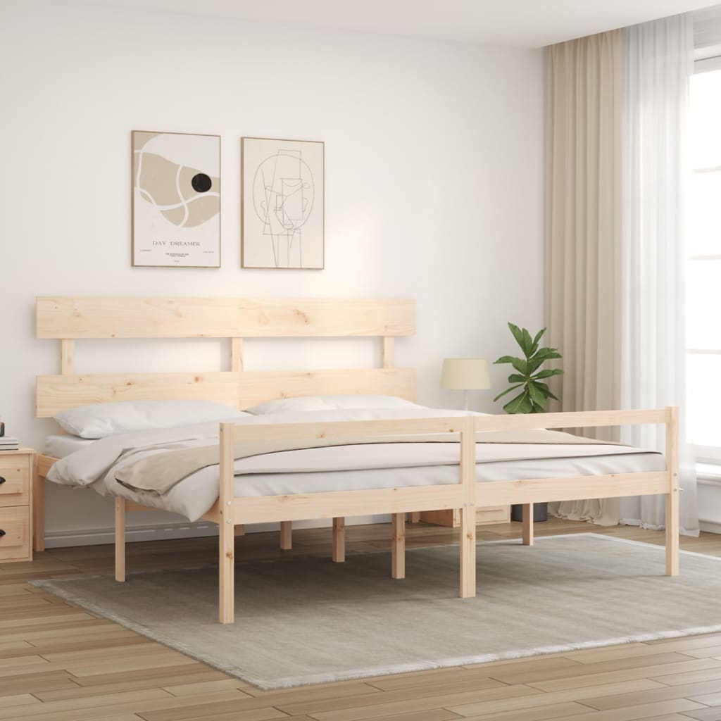Senior Bed without Mattress 200x200 cm Solid Wood