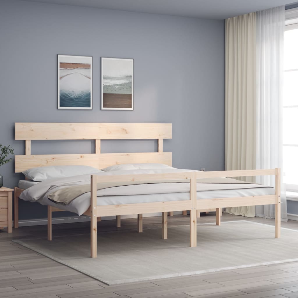 Senior Bed without Mattress 200x200 cm Solid Wood