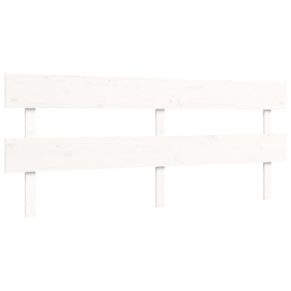 Senior Bed without Mattress White 200x200 cm Solid Wood