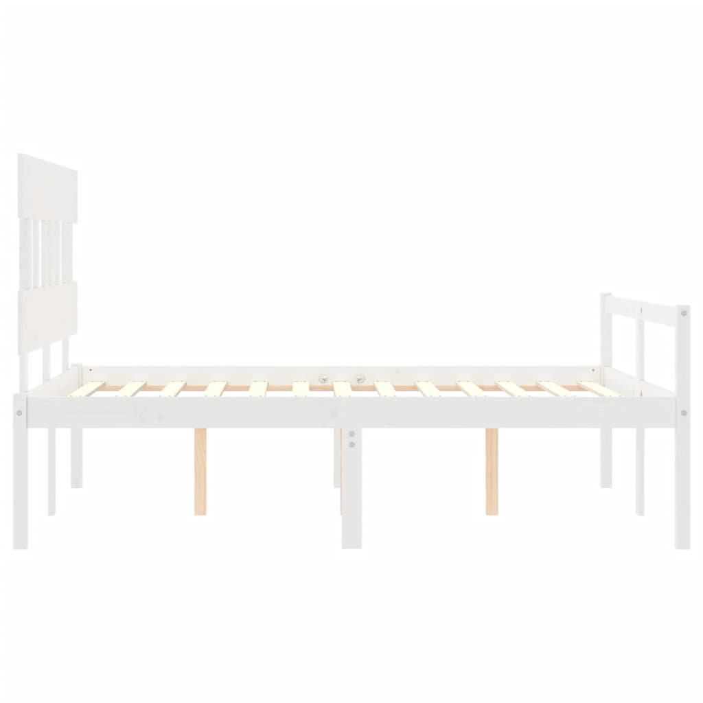 Senior Bed without Mattress White Small Double Solid Wood