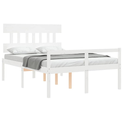 Senior Bed without Mattress White 120x200 cm Solid Wood