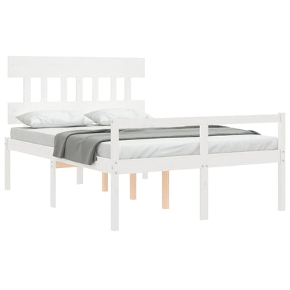 Senior Bed without Mattress White 120x200 cm Solid Wood