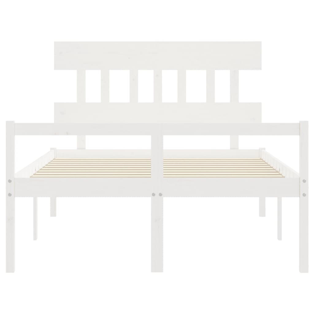 Senior Bed without Mattress White 120x200 cm Solid Wood