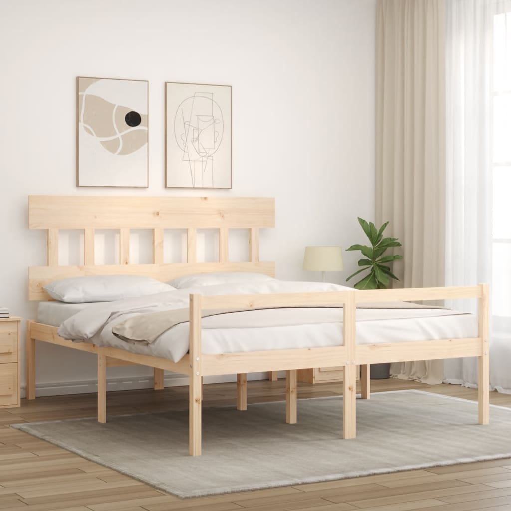 Senior Bed without Mattress 160x200 cm Solid Wood