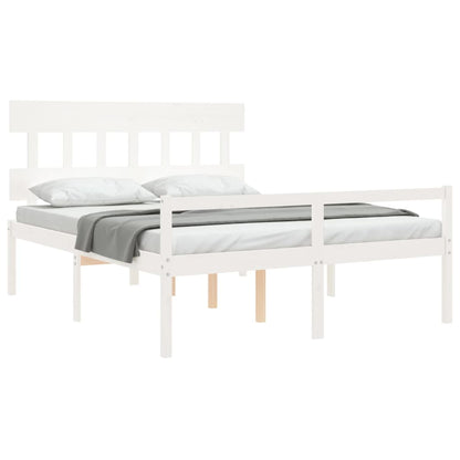 Senior Bed without Mattress White 160x200 cm Solid Wood