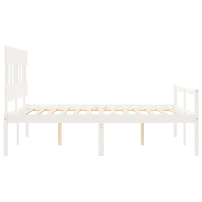 Senior Bed without Mattress White 160x200 cm Solid Wood