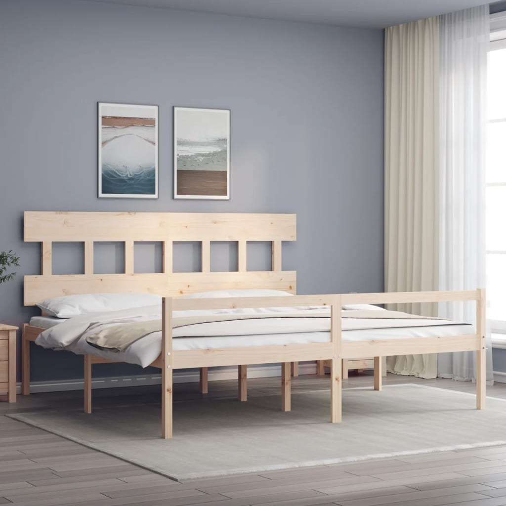 Senior Bed without Mattress 200x200 cm Solid Wood