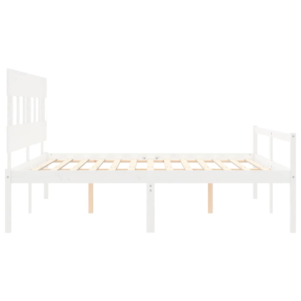 Senior Bed without Mattress White 200x200 cm Solid Wood