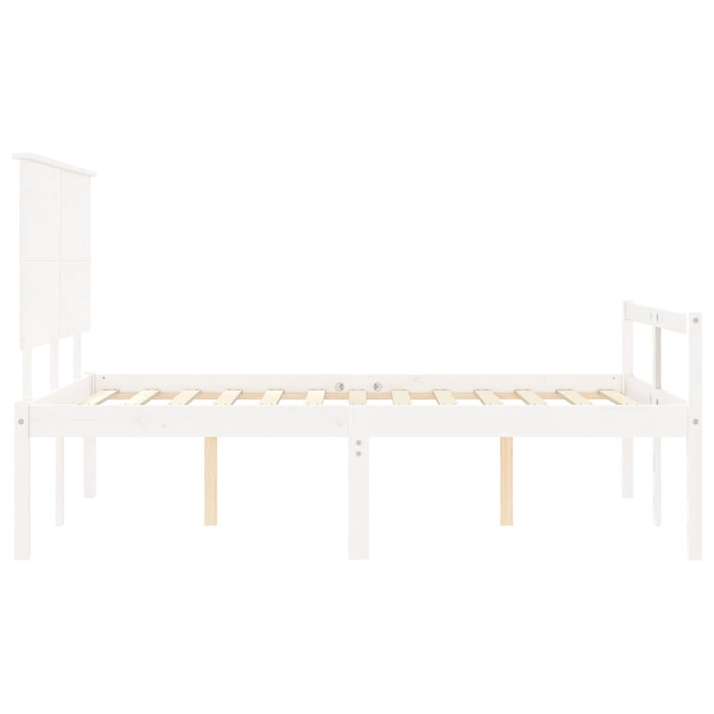 Senior Bed without Mattress White Small Double Solid Wood