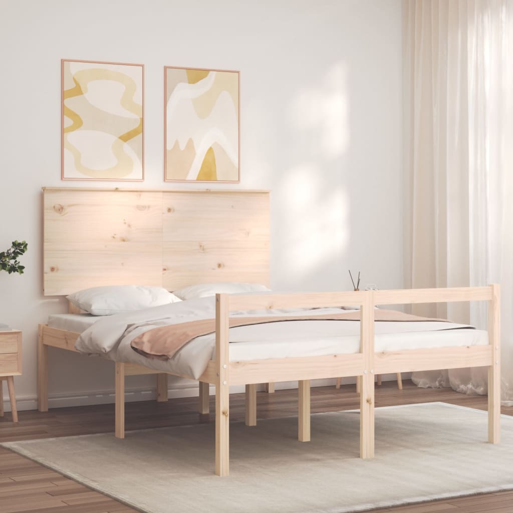 Senior Bed without Mattress 140x190 cm Solid Wood
